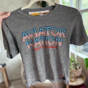 Aviator Nation logo/ flag t shirt XS